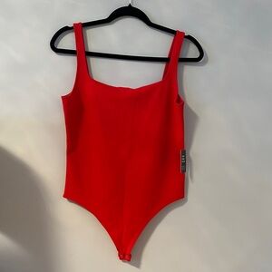 Express red thong bodysuit size medium Brand new